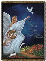 Angel Tapestry Throws With Scriptural