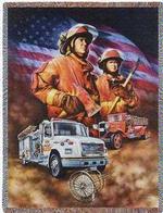 Firefighter Tapestry Throw Blankets