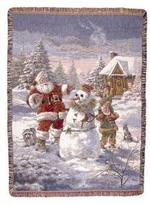 Christmas Santa Claus Tapestry Throws