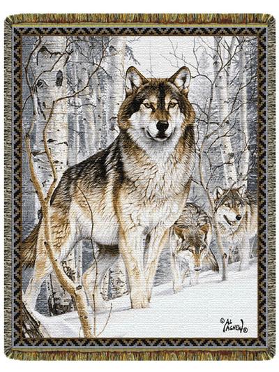 Wolves & Timeber Wolves, wildlife wolf cotton throw blankets, furniture
