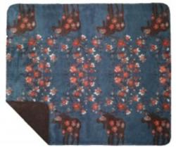 Denali Moose Blossom-Blue Microplush ® Blanket