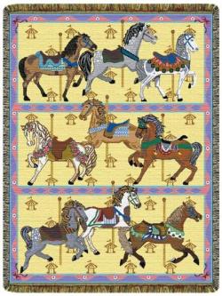 Carousel Horses Tapestry Throw
