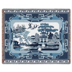 Willow Blue Tapestry Throw