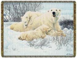 Proud Mama Polar Bears Tapestry Throw