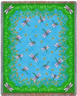 Dancing Dragonfly Tapestry Throw