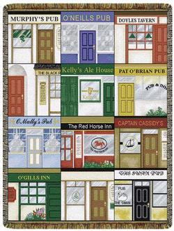 Irish Pub Tapestry Throw