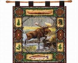 Moose Lodge Tapestry Wall Hanging