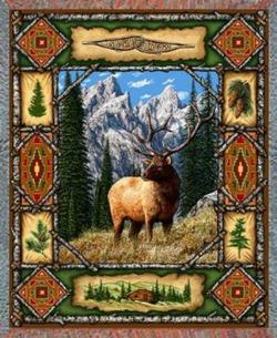 Elk Lodge Tapestry Throw