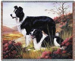 Border Collie Tapestry Throw