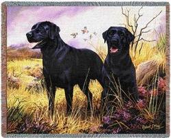 Black Labs Tapestry Throw
