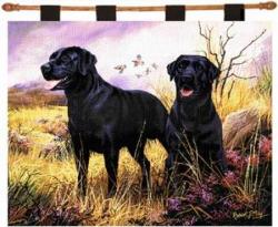 Black Labs Tapestry Wall Hanging