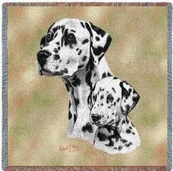 Dalmatian & Pup Lap Square Tapestry Throw