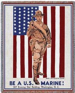 Be a Marine Tapestry Throws