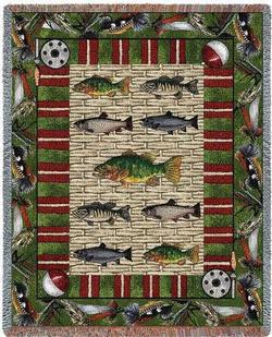 Gone Fishing Tapestry Throw