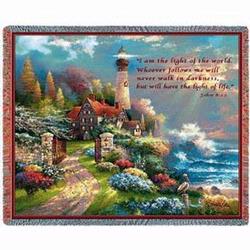 John 8:12 Coastal Splendor Tapestry Throw