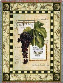 Grapes and Labels IV Tapestry Throw