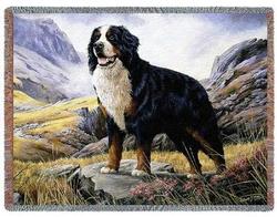 Bernese Mountain Dog Tapestry Throw