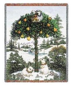 Partridge in a Pear Tree Tapestry Throw