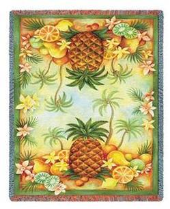 Pineapples & Fruit Tapestry Throw