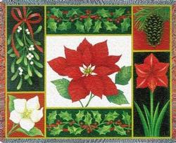 Christmas Flora Tapestry Throw