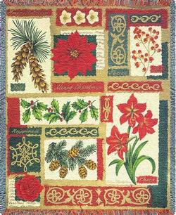 Christmas Collage Tapestry Throw