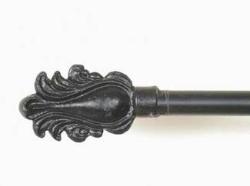 A Feather Black Curtain, Drapery or Wall Hanging Rod