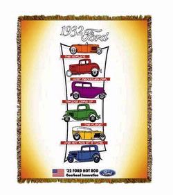Ford Deuce Coupe 1932 Tapestry Throw