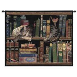 Max in the Stacks Tapestry Wall Hanging