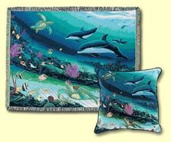 Raidant Reef Tapestry Throw Pillow