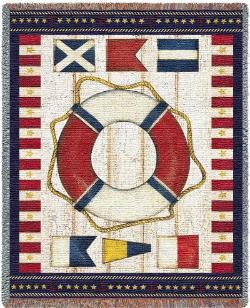 Stars and Stripes Nautical Tapestry Throw