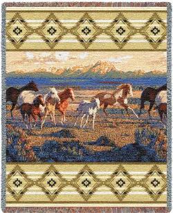 Wild Horses Tapestry Throw