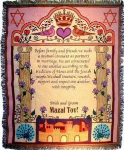 Judaica Jewish Marriage Tapestry Throws