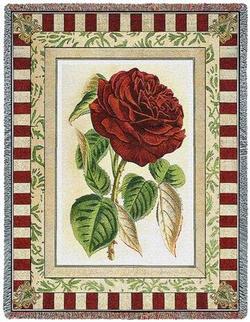 Red Rose Tapestry Throw