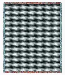  Houndstooth Grey Tapestry Throw