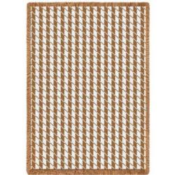  Houndstooth Tan Tapestry Throw