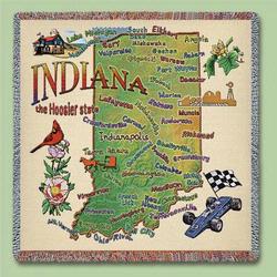 Indiana State Tapestry Lap Throw