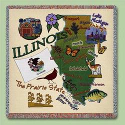 Illinois State Tapestry Lap Throw