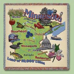Minnesota State Tapestry Lap Throw