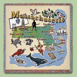 Massechusetts State Tapestry Lap Throw