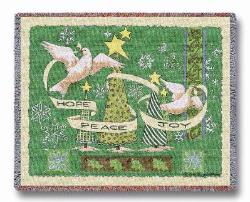 Hope Peace Joy Tapestry Throw