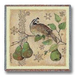 Partridge and Pears Lap Square Tapestry Throw