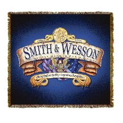 Smith & Wesson Banner Gun Tapestry Throw