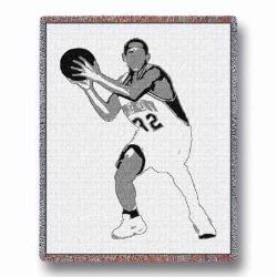 Silhouette Basketball Throw Blanket