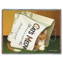 Cat's in Bag Tapestry Throw