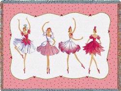 Ballet - Four Ballerinas Mini Tapestry Throw