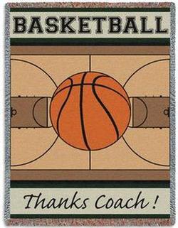 Basketball - Thanks Coach Basketball Tapestry Throw