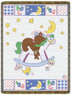 Rocking Horse Baby Bear TapestryThrow