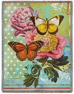 Butterfly Floral Tapestry Throw