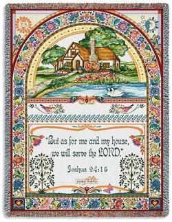Joshua 24:15 As For Me Tapestry Throw