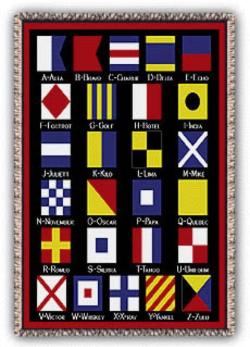 Nautical Flags Tapestry Throw